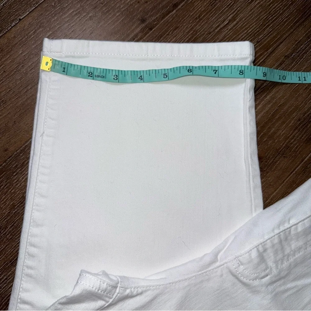 Eileen Fisher Organic Cotton Straight Leg Stretch Denim Pants White - Picture 4 of 14